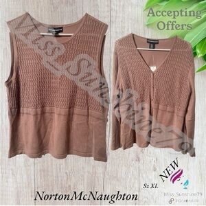 NortonMcNaughton NEW - Sz XL - 2 pc mauve summer sweater top out fit